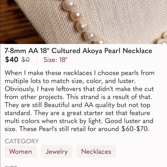 7-8 mm Akoya Pearl Necklace - Picture 3 of 3